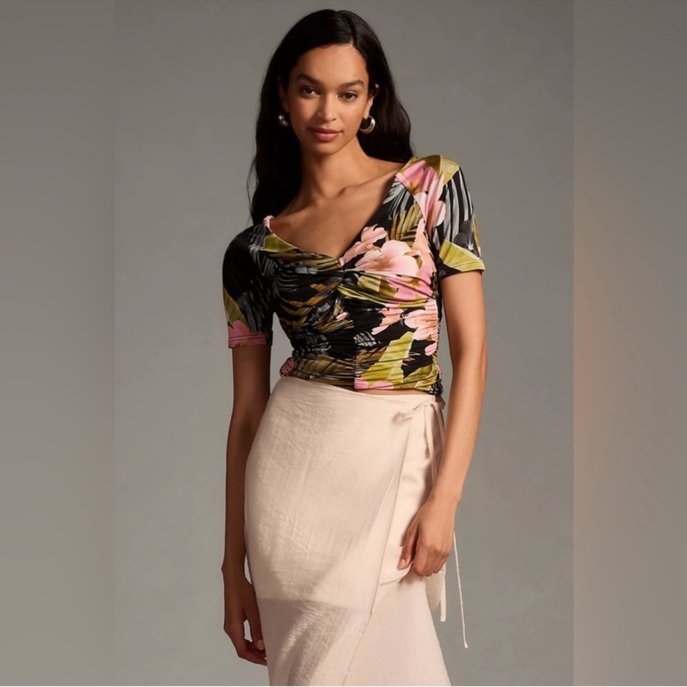 Favorite Daughter Bad Decsions Ruched Top NWT - Picture 3 of 11